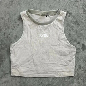AYBL Top Womens Size XS Cropped Sleeveless Tank Top Logo Gym Athletic Workout